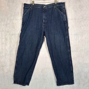 Wrangler Jeans Mens 40x30 Carpenter Dark Wash Blue Good Utility Workwear Pants